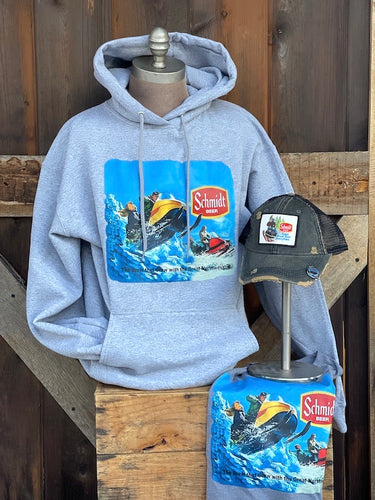 Schmidt Beer Snowmobile Tee- Charcoal Grey